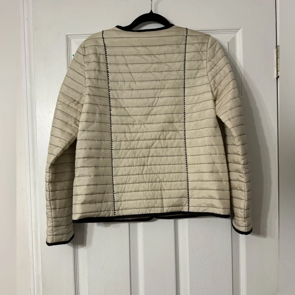 Tory Burch Quilted Jacket & Skirt Set NWT size 2 Light Pale Stone